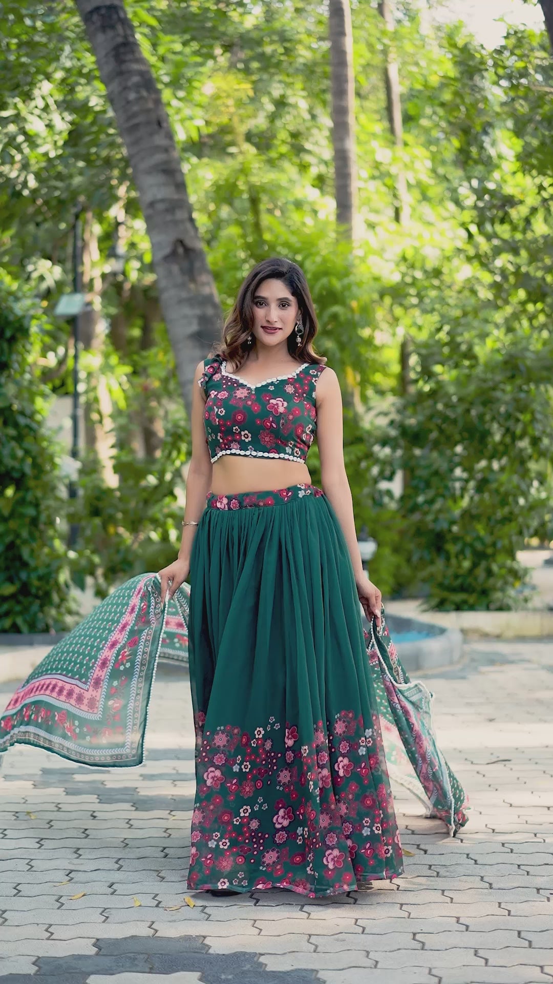 Twirl into elegance with this gorgeous floral lehenga