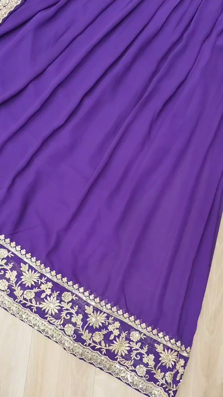 Heritage Embroidered Anarkali Gown with Zari and Sequin Detailing