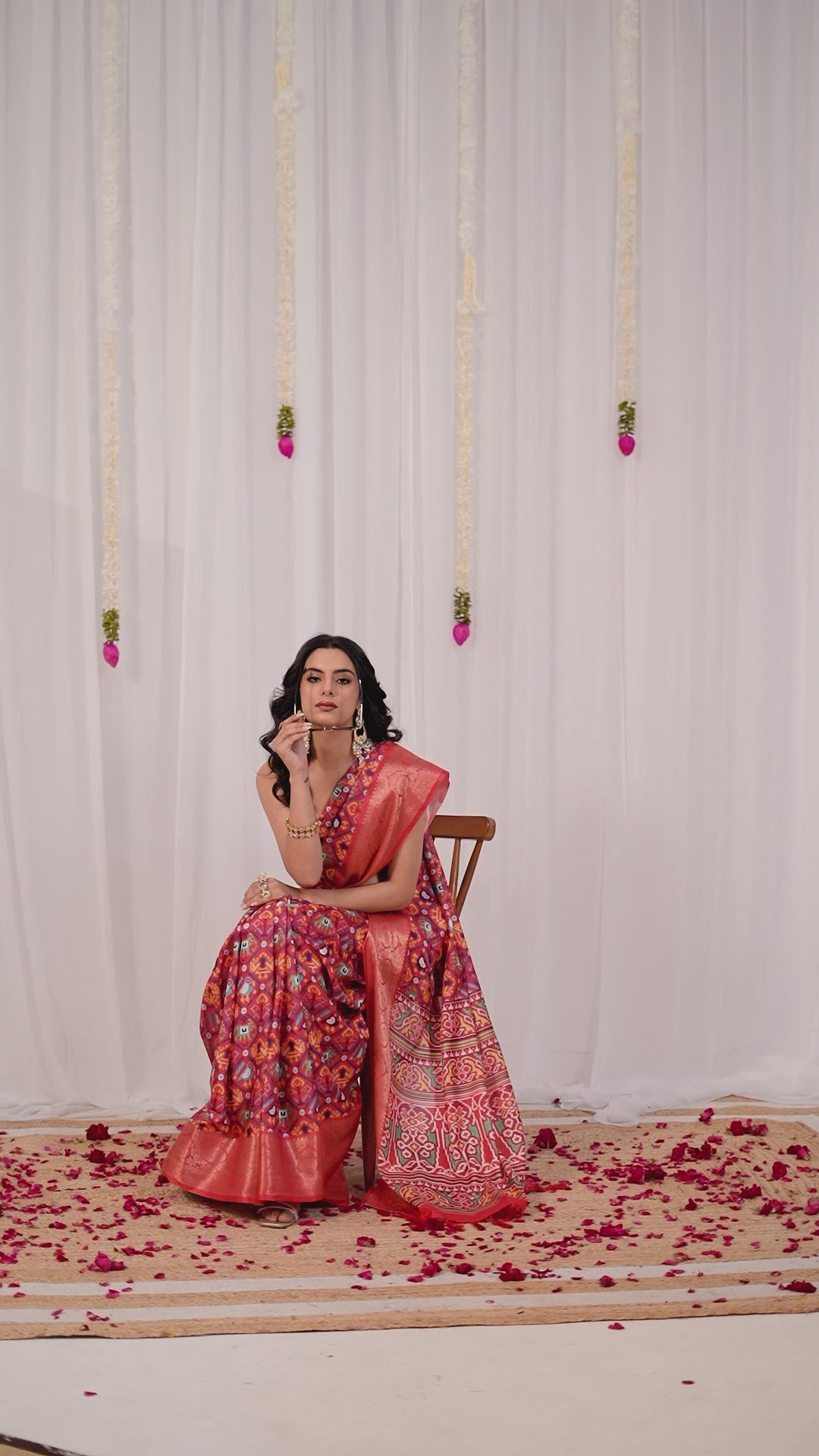 Soft Lichi Silk Saree with Rich Patola Weaving Design