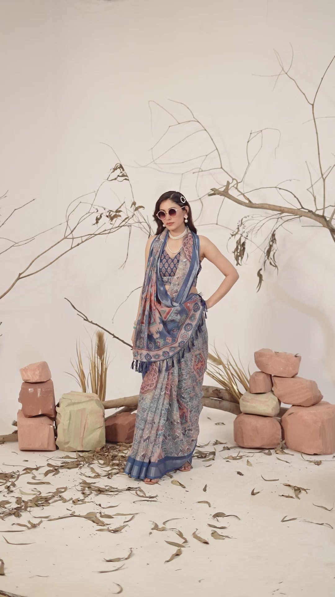 Premium Linen Cotton with Exquisite Digital Printed Patola Design